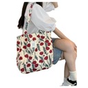 ТОНКАЯ КРЕМОВАЯ СУМКА С ЦВЕТАМИ ВЕСНА ЛЕТО