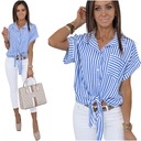 ЛЕГКАЯ РУБАШКА В ПОЛОСКУ, ЗАВЯЗАННАЯ НИЗУ! WZ.2