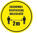Наклейка «ДЕРЖИТЕ БЕЗОПАСНОЕ РАССТОЯНИЕ 2 М»