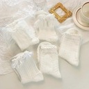 5 párov Lolita ponožky mašlička čipkované ponožky JAPAN Veľkosť 35-39