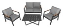 ZESTAW MEBLI OGRODOWYCH Meble Ogrodowe Aluminiowe Sofa Dwa Fotele Stolik Kod producenta 201458
