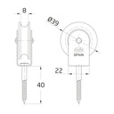 301-40 пластиковый ввинчиваемый тросовый шкив AMIG