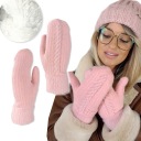 ПЕРЧАТКИ НОРВЕЖСКИЕ ЖЕНСКИЕ, ПЛОТНЫЕ ТЕПЛЫЕ, УТЕПЛЕННЫЕ с мишкой, мех ЦВЕТА