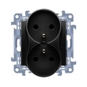 Розетка SIMON 10 двойная черная CGZ2M/49