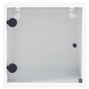 vidaXL Nočný stolík so sklenenými dverami, biely, 35x37x35 cm Výška nábytku 1 cm