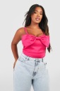 РОЗОВОЕ БОДИ С БАНТОМ, ПЕНОЙ, бретелями, ЭЛЕГАНТНЫМ BOOHOO 46