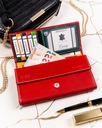 Cavaldi portfel klasyczny damski ze skóry bydlęcej poziomy RFID Kolor czerwony