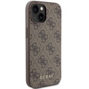 Guess GUHCP15SG4GFBR iPhone 15 / 14 / 13 6.1&quot; brązowy/brown hard case 4G Me Funkcje pochłanianie wstrząsów
