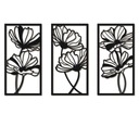 Большое декоративное панно, ажурный триптих ЦВЕТЫ