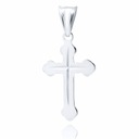 DELIKATNY SREBRNY KRZYŻYK DIAMENTOWANY WZÓR PASKI