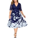 PLUS SIZE LINE Синее кружевное платье Vem