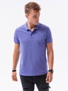Рубашка-поло мужская, трикотаж пике, фиолетовая S1374 M