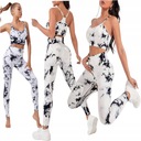 ЖЕНСКИЕ СПОРТИВНЫЕ ЛЕГИНГИ PUSH UP WHITE SET Бюстгальтер и леггинсы Top GYM S