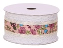 Лента с цветочным кружевом, 4 см.