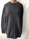 Sweter czarny, bawełniany z fakturą - L/XL Marka inna