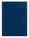 Еженедельник формата А4 темно-синего цвета на 2024 год с регистрами и кремовой бумагой.