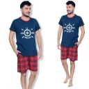 МУЖСКИЕ ПИЖАМЫ С КОРОТКИМ РУКАВОМ ШОРТЫ/ХЛОПОК