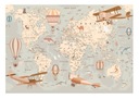 FOTOTAPETA MAPA ŚWIATA DLA DZIECI TAPETA DO POKOJU DZIECIĘCEGO 416x254