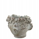 ЦВЕТОЧНЫЙ ГОРШОК FACE, СЕРЫЙ ЦЕМЕНТ, ДЕКОРИРОВАННЫЙ, ГОЛОВКА 9,5x7
