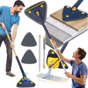 MOP OBROTOWY 360° PŁASKI TRÓJKĄTNY ŚCIĄGACZKA DO MYCIA PODŁÓG NIEBIESKI