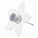 ŚWIECZNIK KWIAT do stroików BIAŁY metalowy