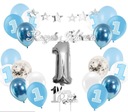 День рождения мальчика с воздушными шарами на один год, имя 1