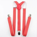 Подтяжки для брюк МУЖСКИЕ, красный и белый горошек