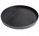 ЧЕРНЫЙ КРУГЛЫЙ ДЕРЕВЯННЫЙ ПОДДОН ДЛЯ ЧАЯ 30 СМ