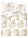 Голландское постельное белье 200х220 белые с золотыми листьями