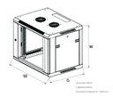 Extralink 9U 600x600 черный для монтажа в стойку