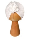Тонкая шапочка-тюрбан на лето весну осень кремовый для крещения 40-44