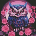Алмазная мозаика - Фиолетовая сова 40x40см