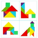 TANGRAM деревянный пазл Монтессори с магнитными кубиками