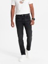 Pánske džínsové nohavice SLIM FIT čierne V1 OM-PADP-0110 L Značka Ombre