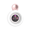 Лампа для селфи на телефоне с кольцевым зажимом 53 светодиода, розовая