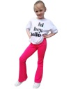 LEGGINSY DZWONY DZIEWCZĘCE FLARE ELASTYCZNE DO SZKOŁY DRESOWE RÓŻ - 152