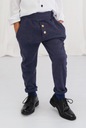 Granátové elegantné chlapčenské vizitkové nohavice slim beztlakové gumička veľ. 104 Zapínanie žiadne