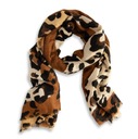 Шарф, женский шарф, леопардовый принт, длинные узоры, элегантный коричневый.
