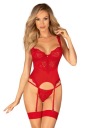 Obsessive Корсет и G-стринги Amor Cherris красный L/XL