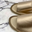 Dámske papuče zlatá koža elegantné odhalené bez prstov papuče bábky Dominujúca farba zlatá