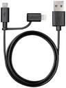 Kábel VARTA 2in1 microUSB - Lightning 1m (čierny)