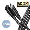 Удлинительный кабель Gen2 USB-C - USB-C 20Гбит/с PD 240Вт 5А в оплетке 1,5м