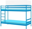 Белая сетка, защищающая двухъярусную кровать с усиленными краями.