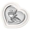 КАРТИНА СУВЕНИР И СВЯТОЕ ПРИЧАСТИЕ В СЕРДЦЕ НА БЕЛОМ ДЕКОРИРОВАННОМ ДЕРЕВО 11,4х1