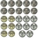 НАБОР «ЛОРДС» ИЗ 24 МЕТАЛЛИЧЕСКИХ МОНЕТ для ролевых игр