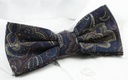 Мужской галстук-бабочка с нагрудным платком — оттенки бежевого и коричневого