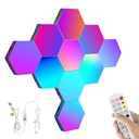 СВЕТОДИОДНЫЕ МОДУЛЬНЫЕ СЕНСОРНЫЕ НАСТЕННЫЕ СВЕТИЛЬНИКИ 10 ШТ. RGB ПРИЛОЖЕНИЕ ДИСТАНЦИОННОЕ УПРАВЛЕНИЕ