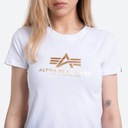 Alpha Industries Dámske Tričko s krátkym rukávom New Basic T Wmn Foil Print Výstrih okrúhly