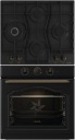 GORENJE RETRO Set BOS67372CLB + GW6D42CLB Духовой шкаф + варочная панель черный матовый