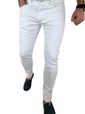 Pánske džínsové nohavice biele hladké slim MSB 33